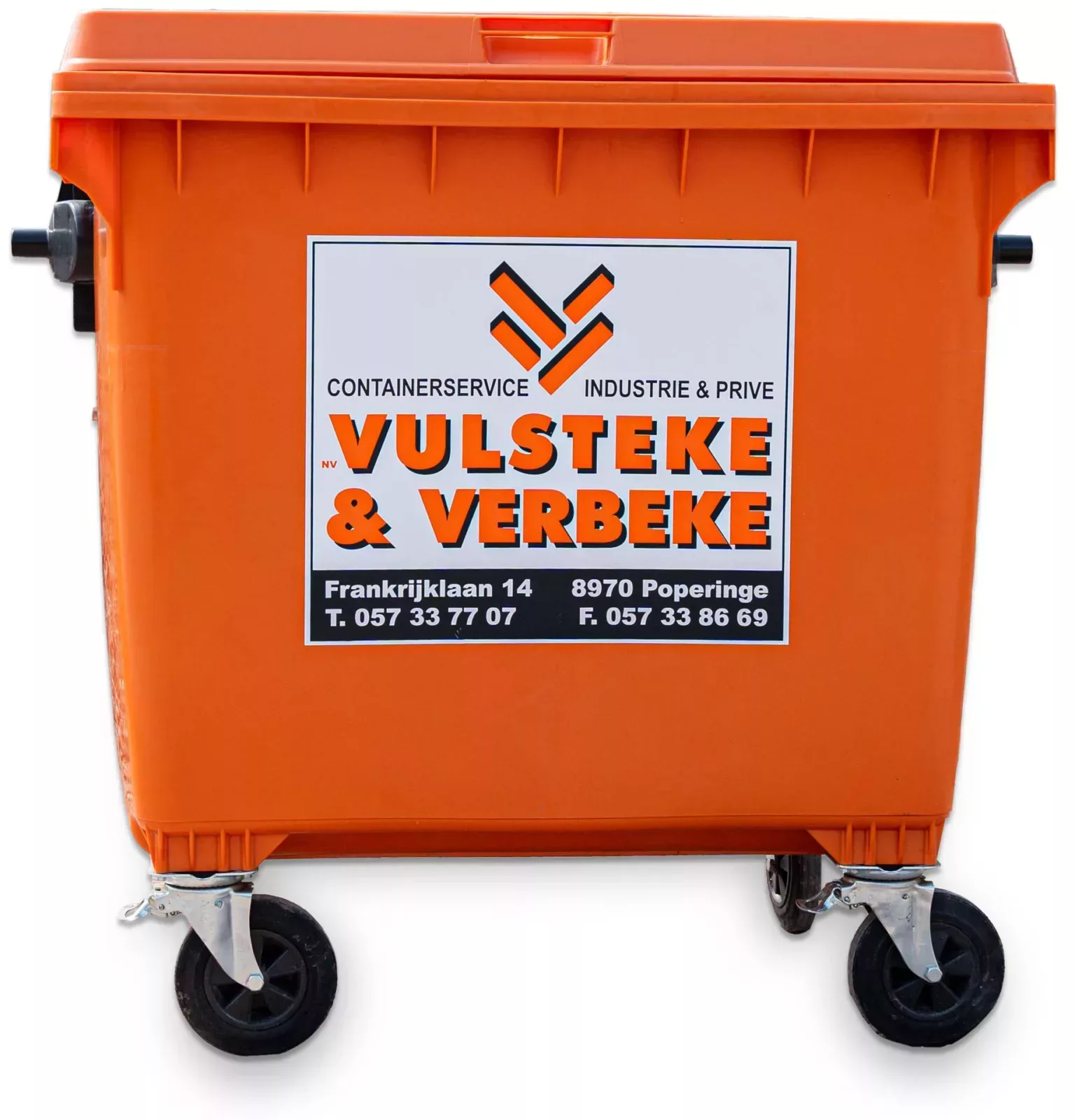 Vulsteke verbeke poperinge rolcontainer gemengd afval papier karton 1100 L