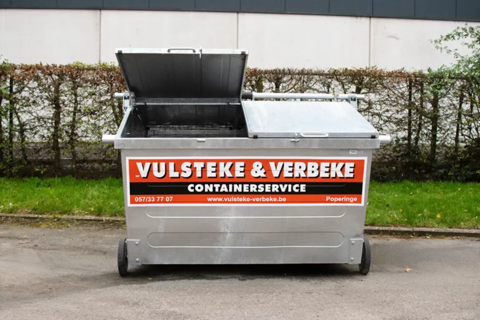Vulsteke verbeke poperinge rolcontainer papier karton afval 5000 L